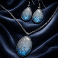 Champagne Shimmer Resin Necklace & Earring Set
