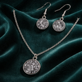 Silver Foil Resin Necklace & Earring Set