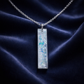 Light Blue Glitter Resin Pendant Necklace