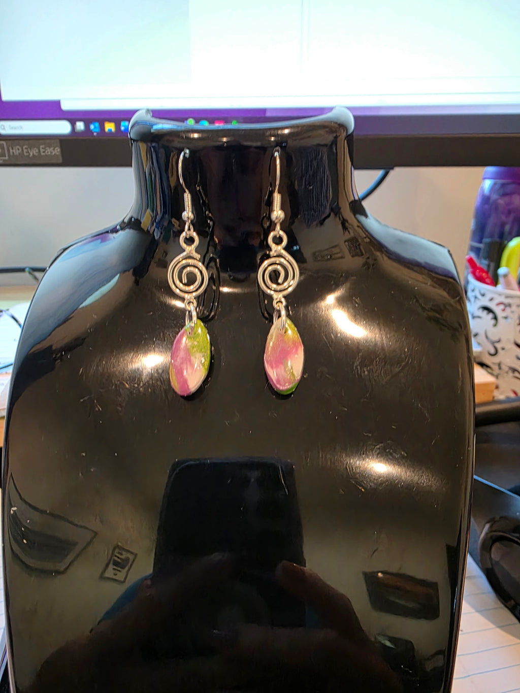 Garden Spiral Drop Earrings | Handmade Polymer Clay Jewelry