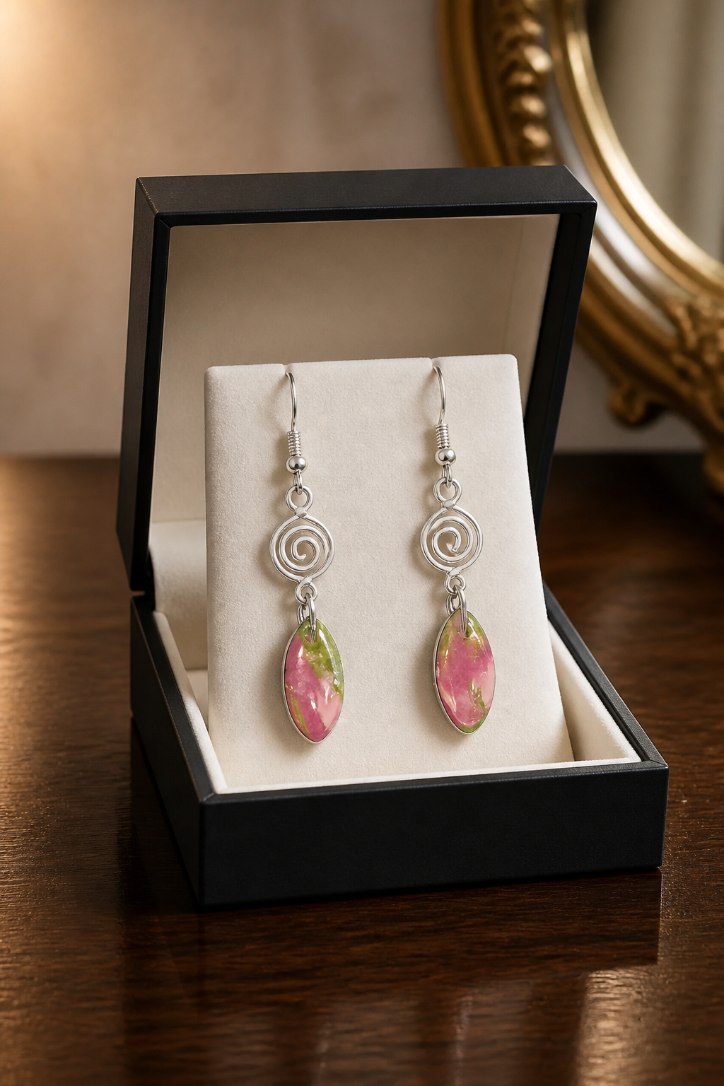Garden Spiral Drop Earrings | Handmade Polymer Clay Jewelry