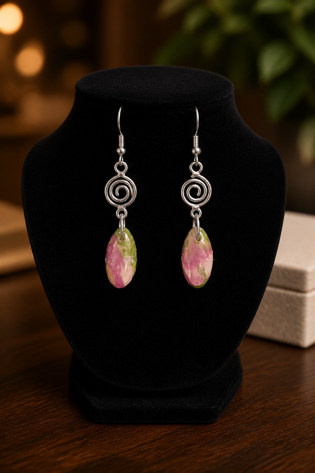 Garden Spiral Drop Earrings | Handmade Polymer Clay Jewelry